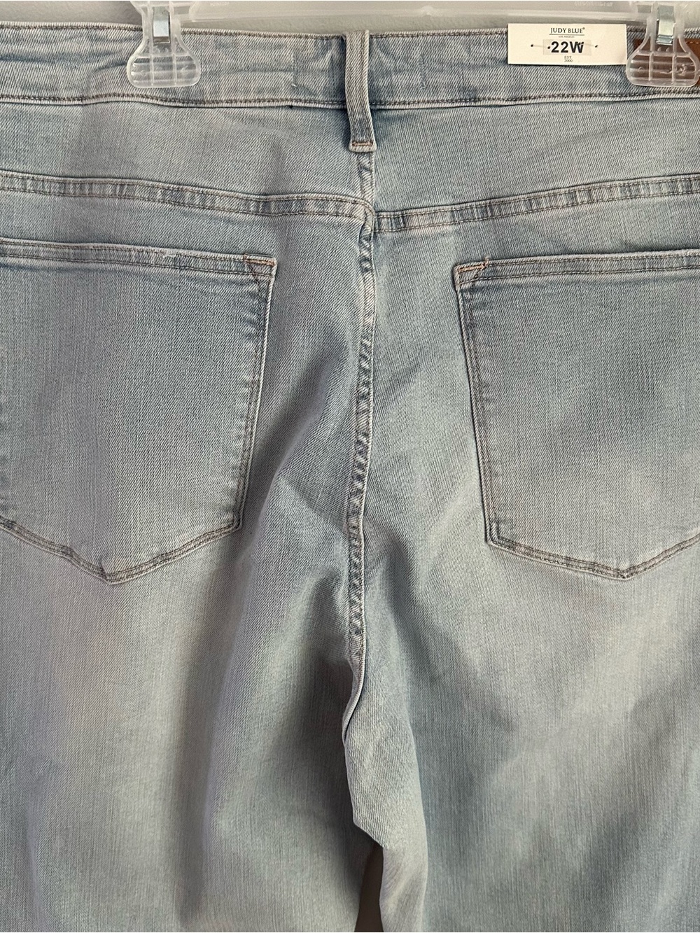 Judy Blue 22W NWT light wash flare denim jeans braided waistband - Picture 3 of 6